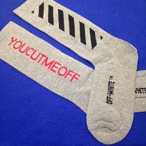 Off White Socks You Cut Me Off Gray